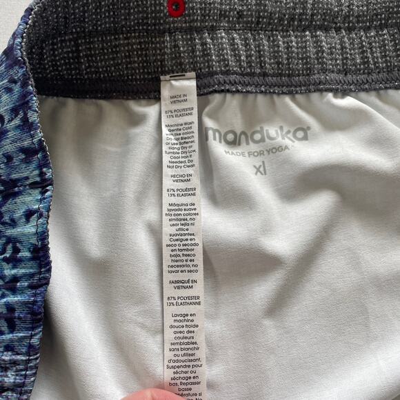 Manduka Shorts Mens XL Blue Performance Lightweight Yoga Workout Activewear - Picture 3 of 5